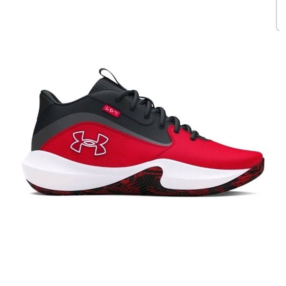 Under Armour UA Lockdown 7 Shoes Mens Size 10.5 Red/Black Basketball